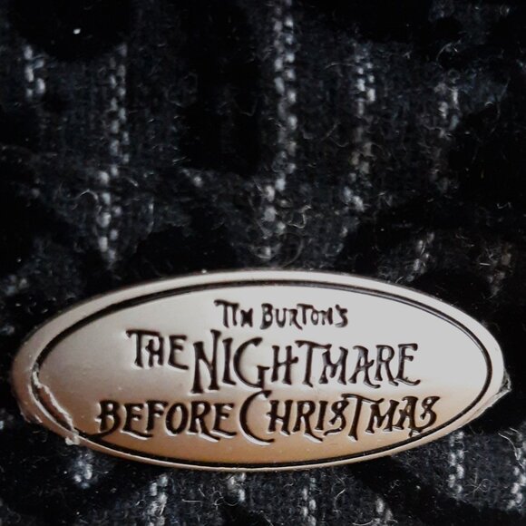 Disney Nightmare Before Christmas Hat Graphic Black Velvet Striped Size Adult - Picture 7 of 10